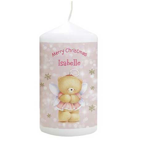 Personalised Forever Friends Christmas Angel Candle £10.99